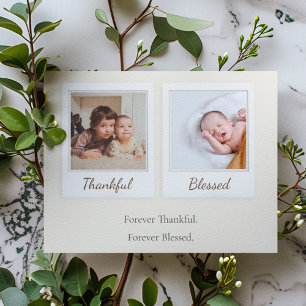 Thankful & Blessed Polaroid Photo Custom Gift Postcard