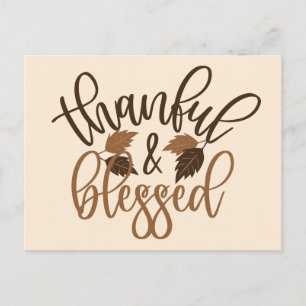 Thankful & Blessed Postcard
