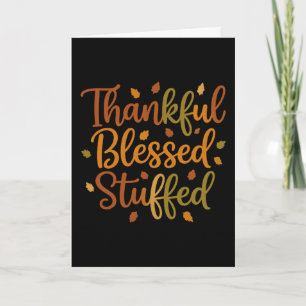 Thankful Blessed Stuffed Thanksgiving Card