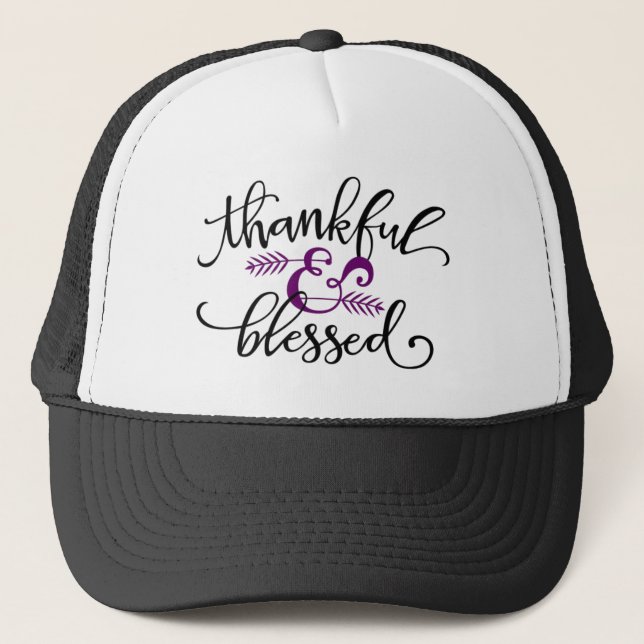 Thankful & Blessed Trucker Hat (Front)