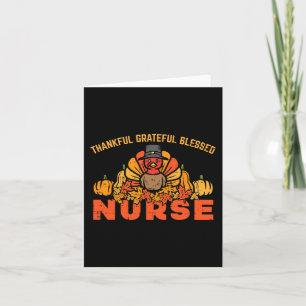 Thankful Blessed Turkey Nurse Thanksgiving Scrub F Card