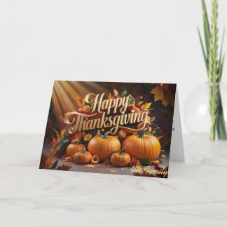 Thankful & Blessed with Pumpkin Harvest Holiday Card