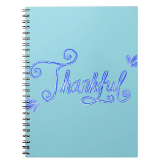 Thankful blue hand lettering notebook