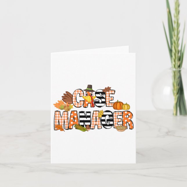 Thankful Case Manager Thanksgiving Case Management Card (Front)