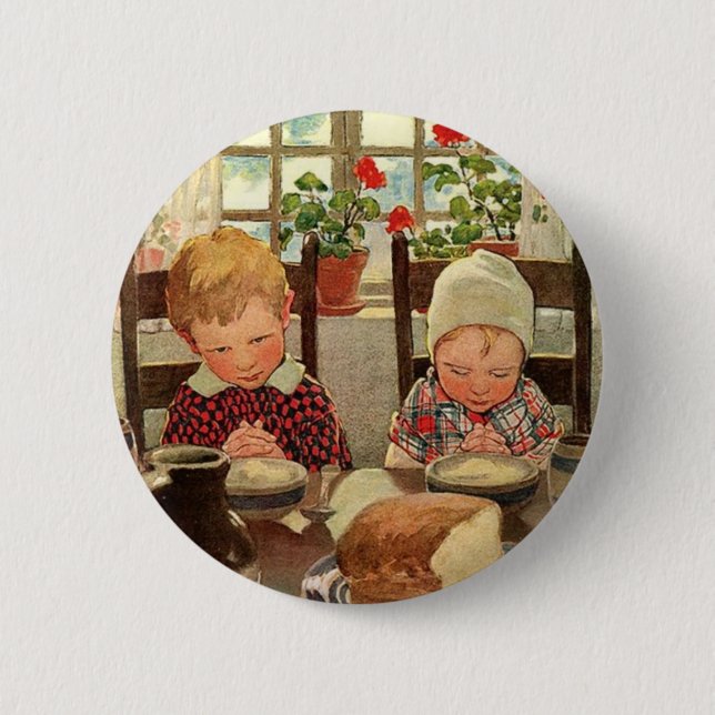Thankful Children by Jessie Willcox Smith 6 Cm Round Badge (Front)