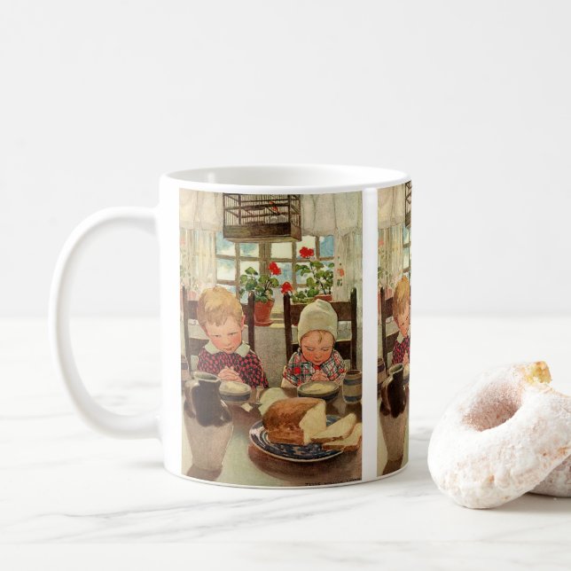 Thankful Children by Jessie Willcox Smith Coffee Mug (With Donut)