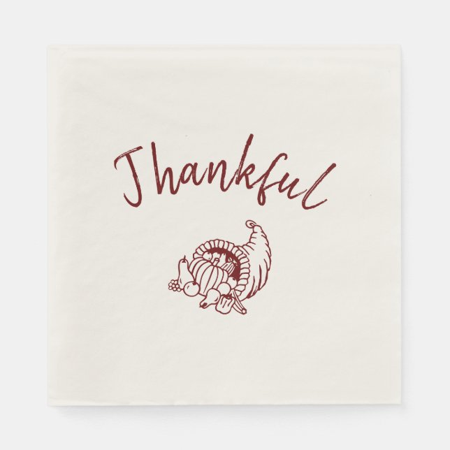 Thankful Cornucopia Set of 50 Napkin (Front)