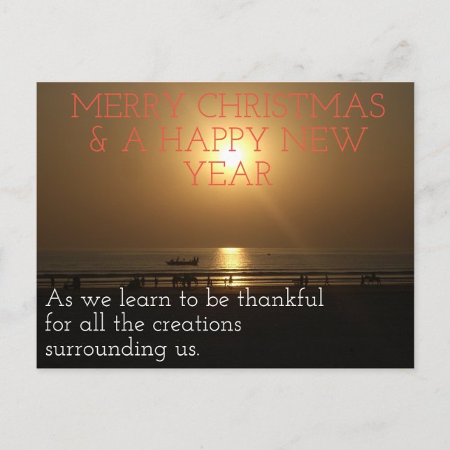 Thankful Creations Surrounding us. Merry Christmas Postcard (Front)