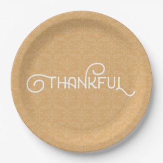 Thankful • Cute autumn damask plates
