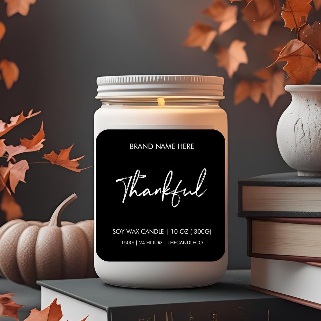 Thankful Fall Candle Label Sticker | Custom Autumn (Creator Uploaded)