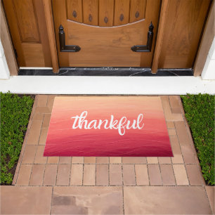 Thankful Fall Colours Background Accent Doormat