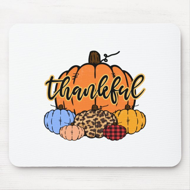 Thankful Fall Pumpkins Design Mouse Pad (Front)