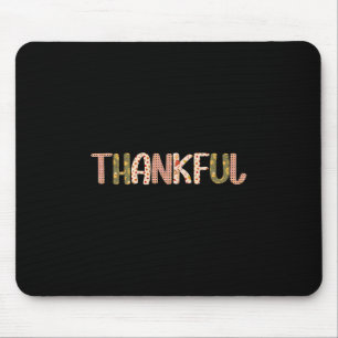 Thankful Fall Thanksgiving Boho Patchwork Doodle L Mouse Pad