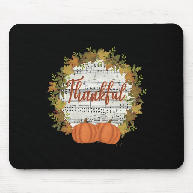 Thankful Fall Wreath with Music  Mouse Pad (Front)