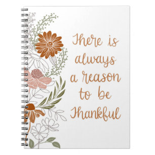 Thankful Flowers and Leaves Notebook