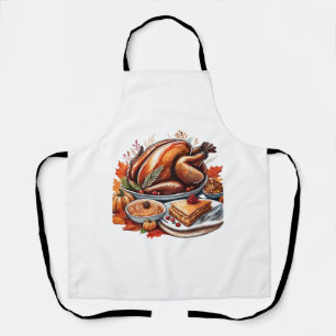 Thankful & Fly Turkey – Colorful Urban Cartoon Ove Apron