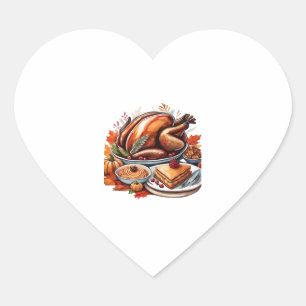 Thankful & Fly Turkey – Colorful Urban Cartoon Ove Heart Sticker