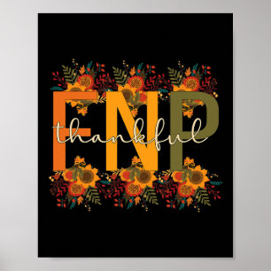 Thankful FNP Thanksgiving Family Nurse Practitione Poster