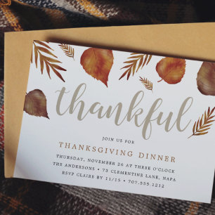 Thankful Foliage   Thanksgiving Dinner Invitation