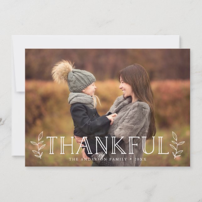 Thankful Foliage | Thanksgiving Photo Card (Front)