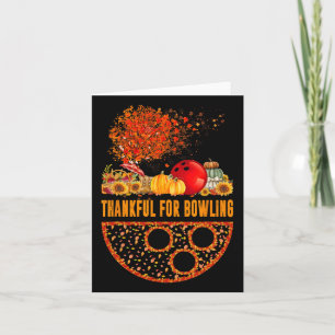 Thankful For Bowling Ball Pumpkins Fall Tree Thank Card