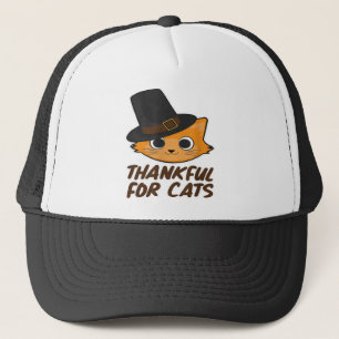 Thankful for Cats for Cat Friends Thanksgiving Trucker Hat