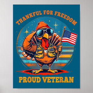 Thankful For Dom – Proud American Veteran Thanksgi Poster