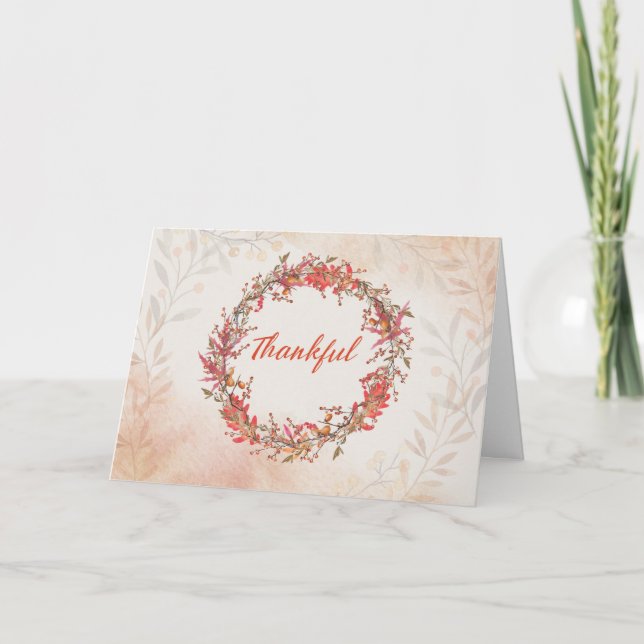 Thankful for Donors at Thanksgiving With Wreath Card (Front)