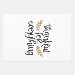 Thankful for Everything Thanksgiving Funny Wrapping Paper Sheet