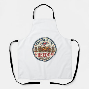Thankful For Freedom Patriotic Patriotic Thanksgiv Apron