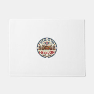 Thankful For Freedom Patriotic Patriotic Thanksgiv Doormat