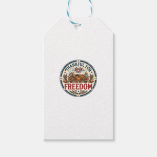Thankful For Freedom Patriotic Patriotic Thanksgiv Gift Tags