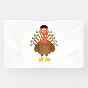 thankful for hockey thanksgiving Funny Turkey Ice Banner
