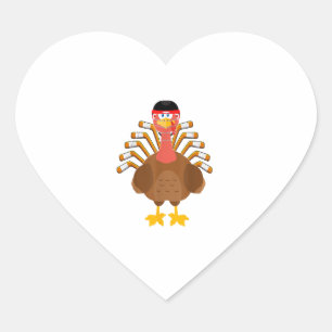 thankful for hockey thanksgiving Funny Turkey Ice Heart Sticker