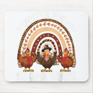 Thankful for My 1st Grade Turkeys Thanksgiving Tea Mouse Pad