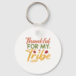Thankful For My Tribe Thanksgiving Halloween Costu Key Ring