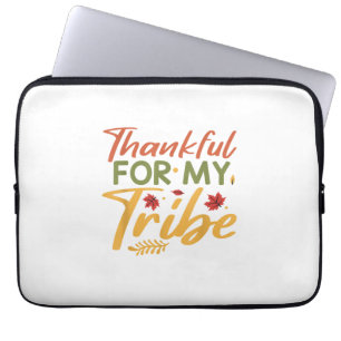 Thankful For My Tribe Thanksgiving Halloween Costu Laptop Sleeve