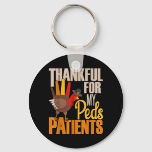 Thankful For Peds Patients Thanksgiving Nurse Key Ring