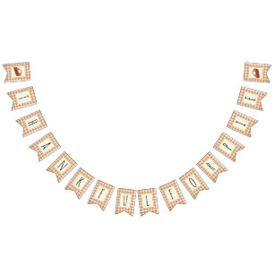 Thankful For Pie Cute Thanksgiving Bunting Banner