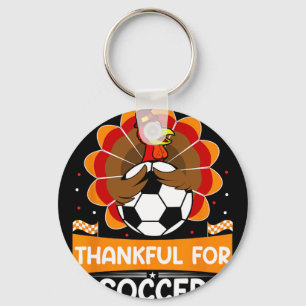Thankful For Soccer Turkey Happy Thanksgiving Socc Key Ring