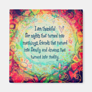 Thankful for Things Pretty Inspirational Colourful Magnet