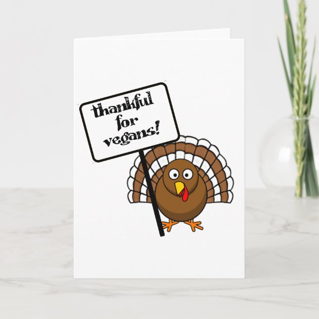 Thankful for vegans! holiday card (Front)