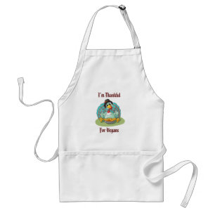 Thankful for Vegans Thanksgiving Holiday Turkey Standard Apron