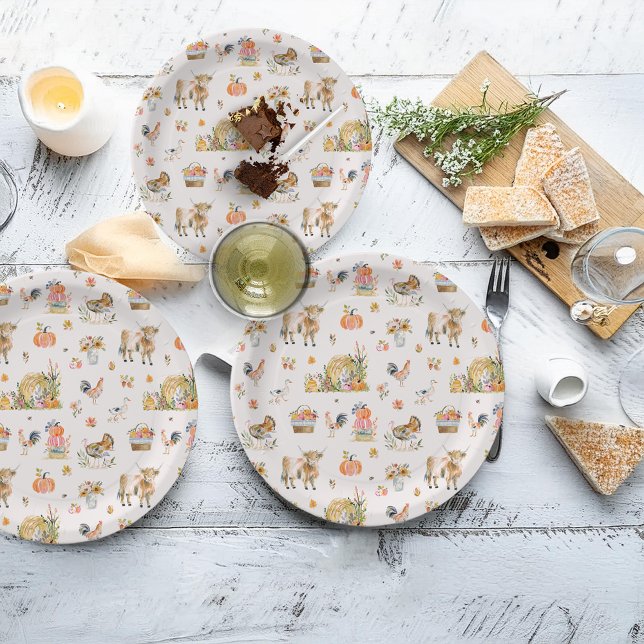 Thankful for You | Fall Farm Baby Shower Paper Plate (Creator Uploaded)