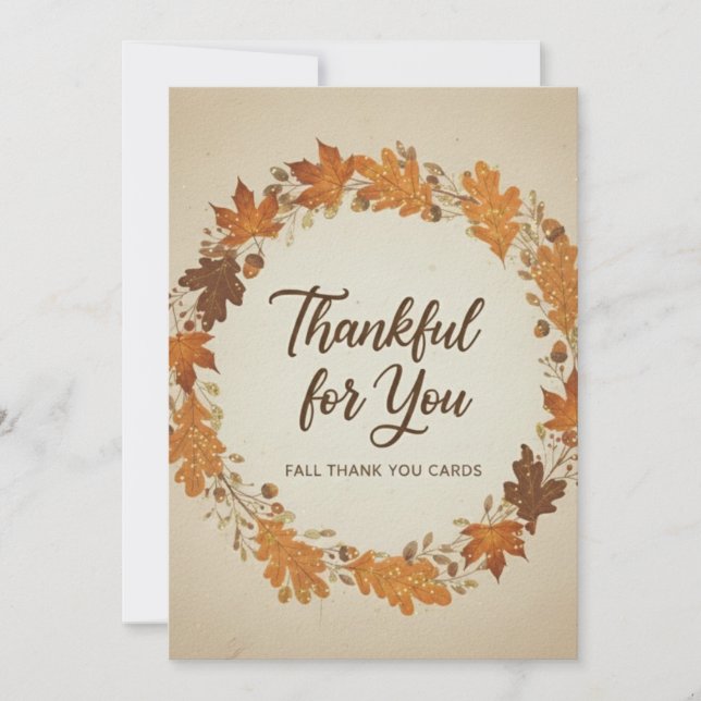 Thankful for You Fall Thank You Cards (Front)