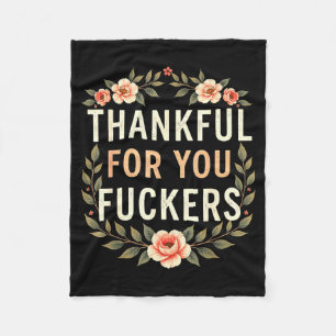 Thankful For You Forers Funny Retro Thanksgiving M Fleece Blanket