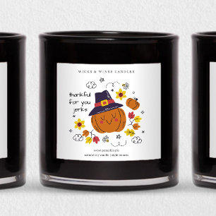 Thankful for You Funny Thanksgiving Candle Label