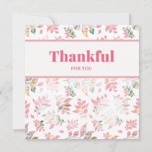 Thankful for You, Pretty Floral with Bunnies Card