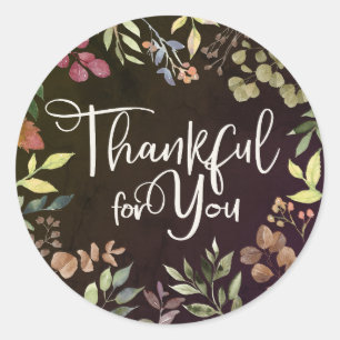Thankful For You - Thanksgiving Classic Round Sticker
