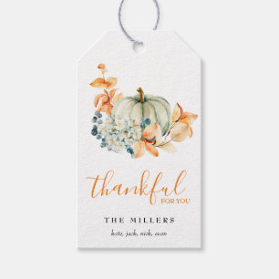 Thankful for You Thanksgiving Gift Tag Gift Label